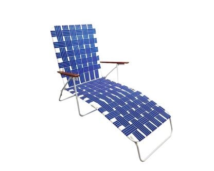 Seasonal Trends AC4012-BLUE Folding Web Lounge Chair, 25.20 in W, 66.93 in D, 35.04 in H, 300 lbs Capacity Sells in Quantity of 2