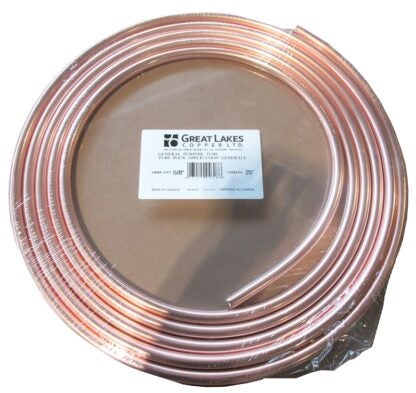 GL Copper 004608 Copper Tubing, 25 ft L, Coil