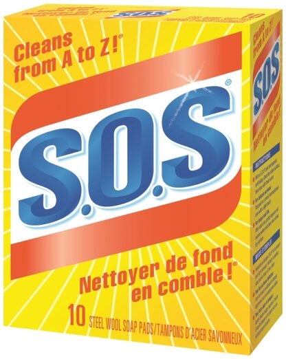 S.O.S 01346 Soap Pad, Steel Wool Abrasive, 10/PK