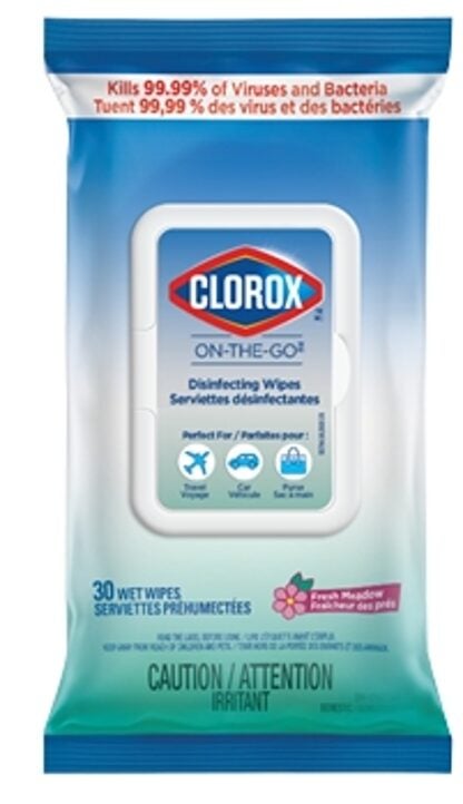 Clorox 55794 Disinfecting Wipes, 4 in L, 12 in W, Fresh