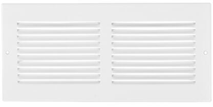 Imperial RG0418 Return Air Sidewall Grille, 14 in L, 6 in W, Steel, White, Painted/Powder-Coated