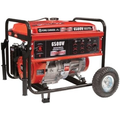 King Canada KCG-6501G Generator, 46/23 A, 120/240 V, 5500 W Output, Gasoline, 25 L Tank, 7 to 8 hr Run Time