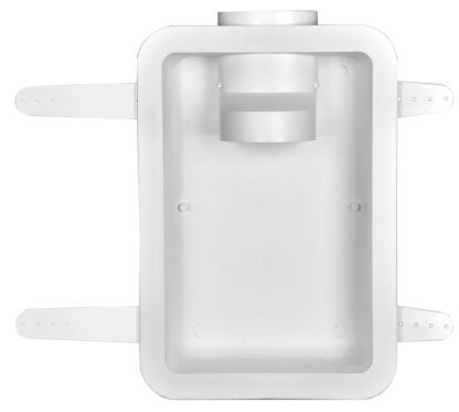 DUNDAS JAFINE DRB4XZW Dryer Vent Box, 20-1/2 in L, 17-1/2 in H, 4.8 in Vent Hole, Polystyrene, White