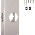 ProSource HSH-050SBN-PS Door Reinforcer, 2-3/8 in Backset, 1-3/4 in Thick Door, Steel, Satin Nickel, 9 in H, 4 in W