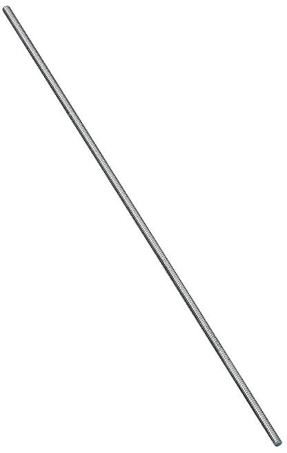 Stanley Hardware N179-408 Threaded Rod, #10-24 Thread, 24 in L, A Grade, Steel, Zinc, UNC Thread