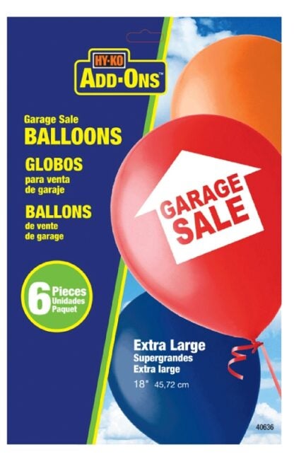 Hy-Ko ADD-Ons Series 40636 Balloon, GARAGE SALE, Vinyl Sells in Quantity of 5