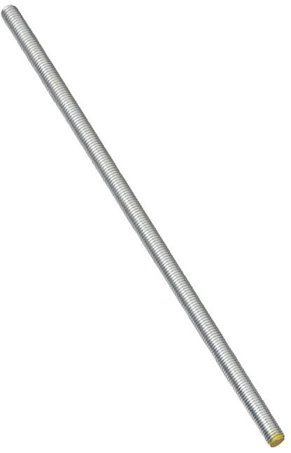 Stanley Hardware N179-432 Threaded Rod, 3/8-16 Thread, 24 in L, A Grade, Steel, Zinc, UNC Thread