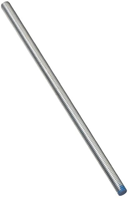 Stanley Hardware N179-457 Threaded Rod, 1/2-13 Thread, 24 in L, A Grade, Steel, Zinc, UNC Thread