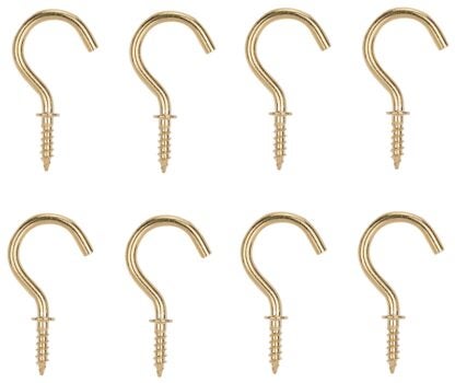 ProSource PH-122314-PS Cup Hook, 1/8 in Thread, 33 mm L, Brass, Brass Plated