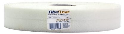 Adfors FibaFuse FDW8203-U Paperless Drywall Tape, 500 ft L, 2-1/16 in W, White