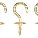 ProSource LR-383-PS Cup Hook, 5/16 in Opening, 3 mm Thread, 1-1/8 in L, Brass, Brass