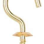 ProSource LR-392-PS Cup Hook, 15/32 in Opening, 3.5 mm Thread, 1 in L, Brass, Brass