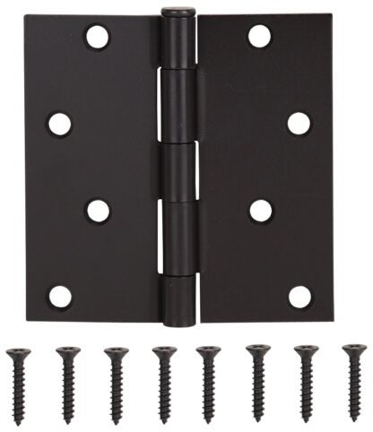 ProSource 20339ORX Square Corner Door Hinge, Steel, Oil-Rubbed Bronze, Loose Pin, 180 deg Range of Motion