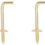 ProSource LR-403-PS Shoulder Hook, 15/32 in Opening, 4.5 mm Thread, 2-1/16 in L, Brass, Brass