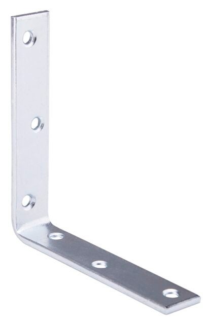 ProSource CB-Z05-013L Corner Brace, 5 in L, 5 in W, 1 in H, Steel, Zinc-Plated, 4 mm Thick Material Sells in Quantity of 10