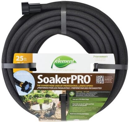 SWAN ELSP38025 Soaker Hose, 25 ft L, Rubber, Black