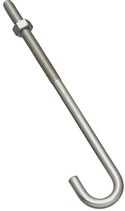 National Hardware 2195BC Series N232-934 J-Bolt, 5/16 in Thread, 3 in L Thread, 7 in L, 160 lb Working Load, Steel, Zinc Sells in Quantity of 10