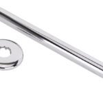 Boston Harbor B1180CP Shower Arm, 1/2-14 Connection, Threaded, 2.75 in L, Stainless Steel, 90 deg