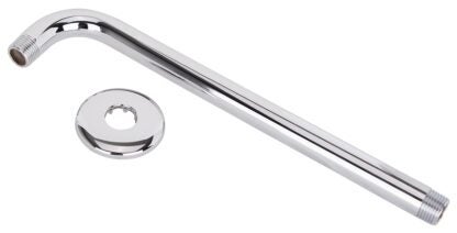 Boston Harbor B1180CP Shower Arm, 1/2-14 Connection, Threaded, 2.75 in L, Stainless Steel, 90 deg