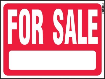 Hy-Ko RS-604 Real Estate Sign, For Sale, White Legend, Plastic, 24 in W x 18 in H Dimensions Sells in Quantity of 5