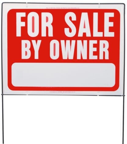 Hy-Ko RSF-605 Real Estate Sign with Frame, For Sale By Owner, White Legend, Plastic