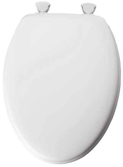 Bemis 144EC-000 Toilet Seat, Elongated, Molded Wood, White, Twist Hinge