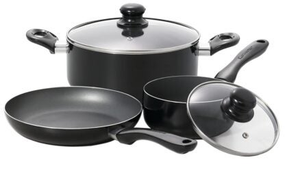 The Rock 033059-002 Cookware Set, Aluminum, 5-Piece