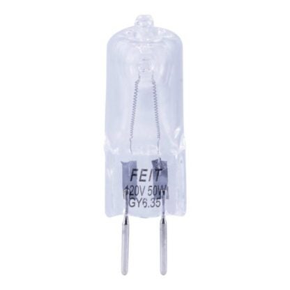 Feit Electric BPQ50T4/JCD/CAN Halogen Bulb, 50 W, GY6.35 Lamp Base, JC T4 Lamp, 3000 K Color Temp, 2000 hr Average Life Sells in Quantity of 6