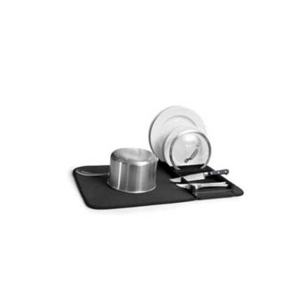 Umbra 330720-040 Udry Dish Drying Rack With Mat, Black