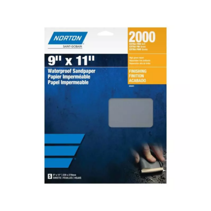 Norton 39379 9"x11" 1500 Grit Black Ice T401 SC Fine Grit Paper