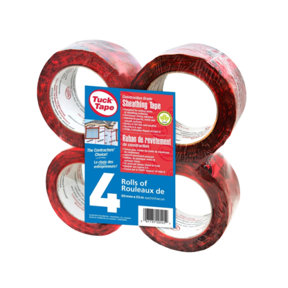 Tuck 205456055 Sheathing Tape, 55 m L, 60 mm W, Cherry Red