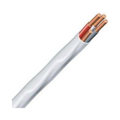 Romex 47182175 Building Wire, White Sheath, 8 AWG Wire, 3-Conductor, 75 m L, Copper Conductor, PVC Insulation