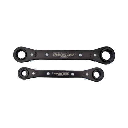 Channellock 841S Wrench Set, 2-Piece, Steel, Black, Specifications: SAE Measurement