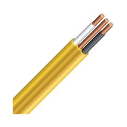 Romex 47175530 Building Wire, Yellow Sheath, 12 AWG Wire, 2-Conductor, 30 m L, Copper Conductor, PVC Insulation