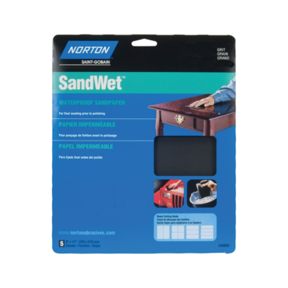 NORTON 48060 Sanding Sheet, 9 in L, 11 in W, 400 Grit, Super Fine, Aluminum Oxide Abrasive