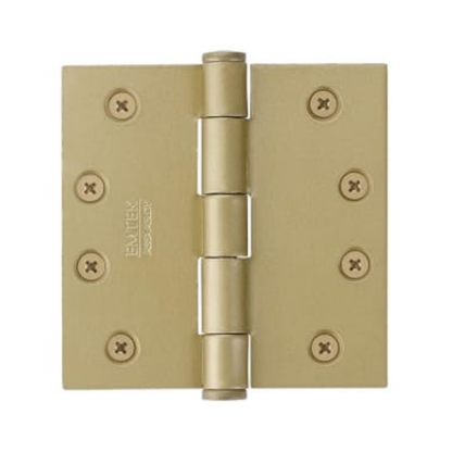 Emtek 92015US4 4.5" x 4.5" Steel Residential Duty Door Hinges, Satin Brass