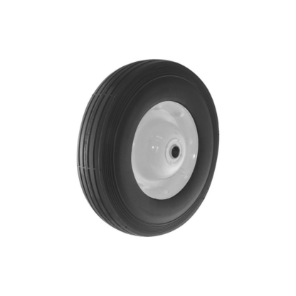 Shepherd Hardware 9597 10" Semi-Pneumatic Rubber Tire, Steel Hub with Ball Bearings, Ribbed Tread, 5/8" Bore Centered Axle