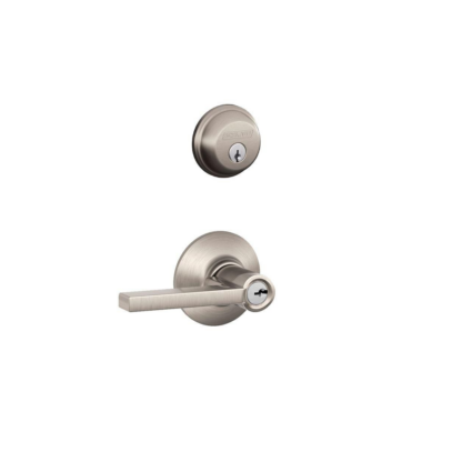 Schlage Latitude Single Keyed Entry Door Lever Combo Pack - Satin Nickel