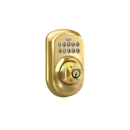 Schlage Plymouth Trim Keypad Deadbolt - Bright Brass