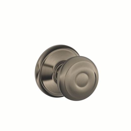 Schlage Standard Trim Passage Georgian Knob - Antique Pewter