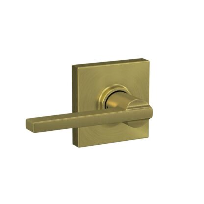 Schlage Collins Trim Passage Latitude Lever - Satin Brass