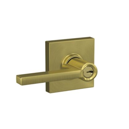 Schlage Collins Trim Keyed Entry Latitude Lever - Satin Brass