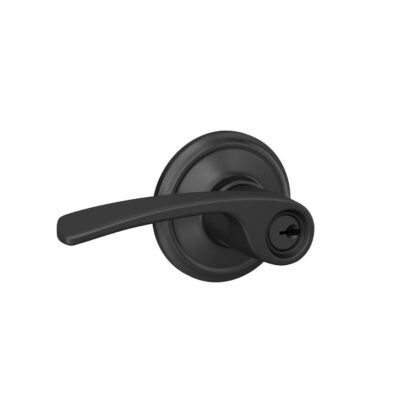 Schlage Standard Trim Keyed Entry Merano Lever - Matte Black