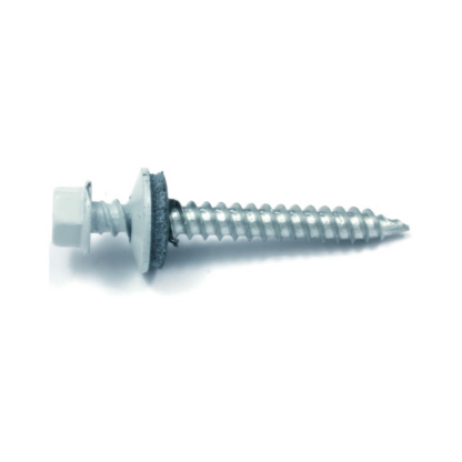 Richelieu White Hex Head Roofing Screw #9, 100 Pack