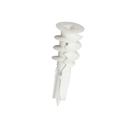 Buildex White Plastic Self-Drilling E-Z Anchor, 100 Pack