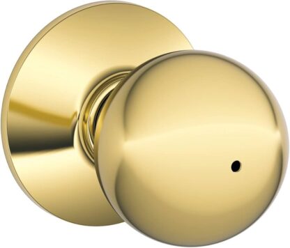 Schlage Orbit Privacy Knob - Polished Brass