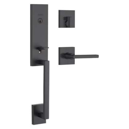 Weiser SmartKey® Vancouver Handleset with Halifax Square Lever - Matte Black