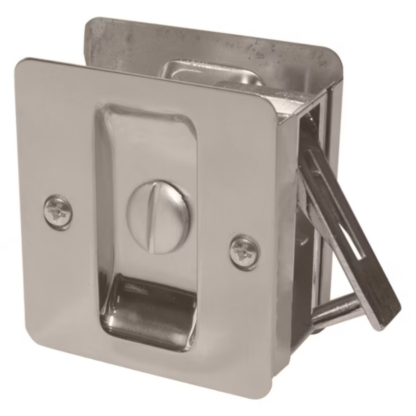 Weiser Square Privacy Pocket Door Lock - Satin Nickel