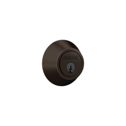 Schlage J-Series Single Cylinder Deadbolt - Aged Bronze